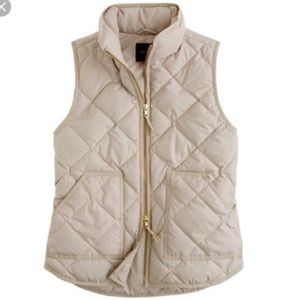 J. Crew Factory Cream Puffer Vest Down Blend Size S
